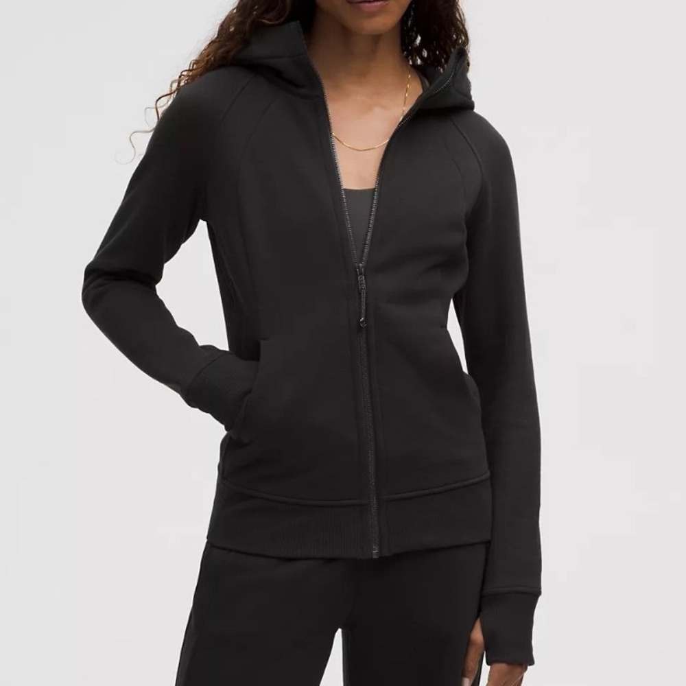 Lululemon Women's Black Scuba Full Zip Hooded Jacket Athleisure Casual Travel